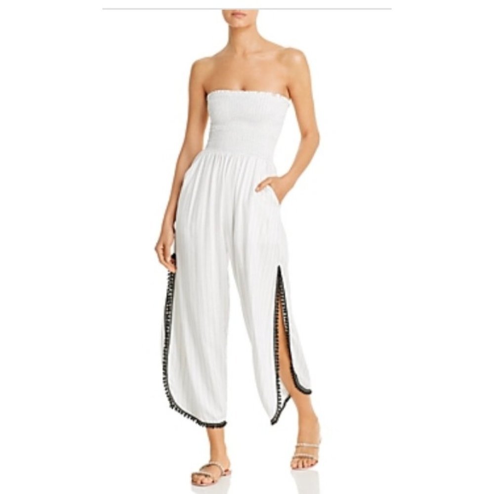 Peixoto White Strapless Jumpsuit